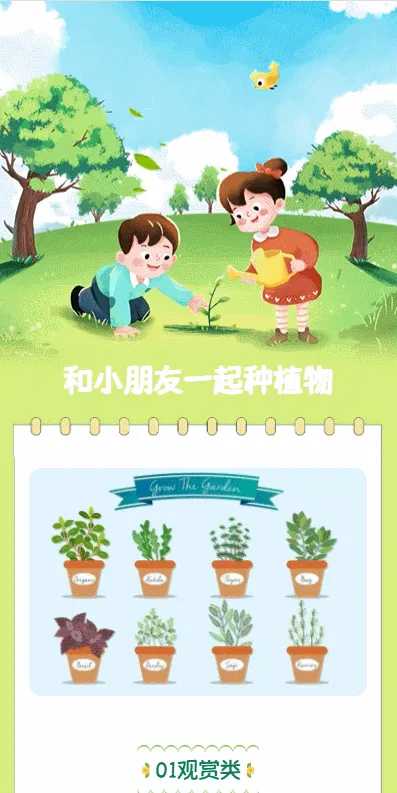 和小朋友一起种植物